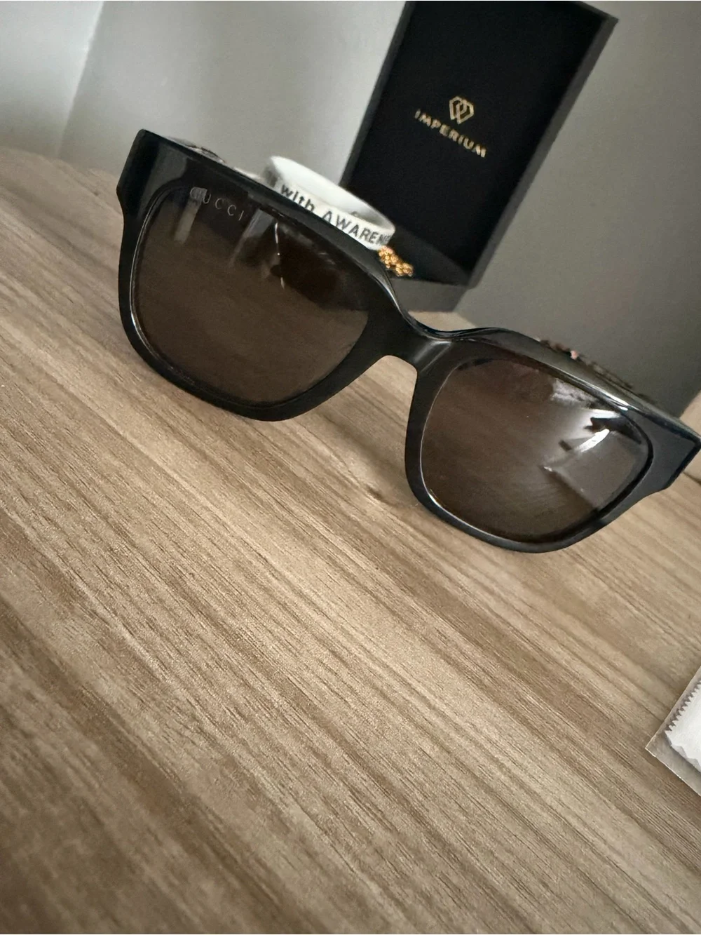 Gucci Black Men’s Sunglasses with Brown Gradient Lenses